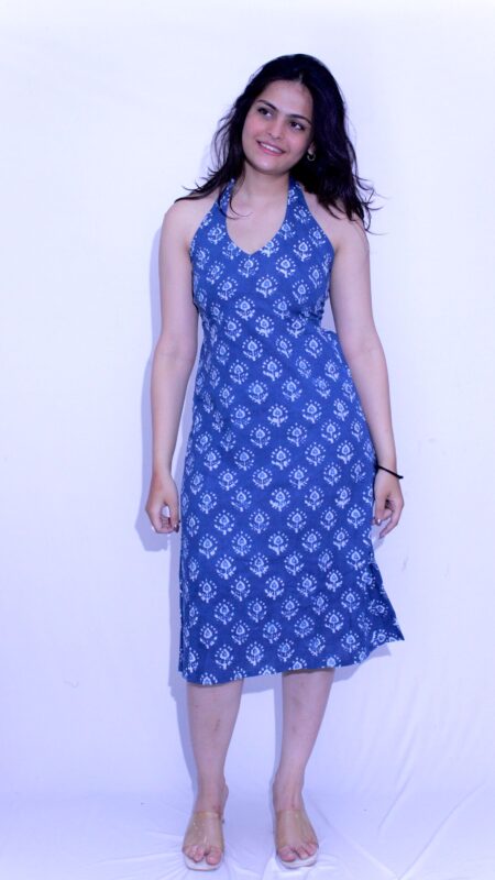 INDIGO HALTER DRESS